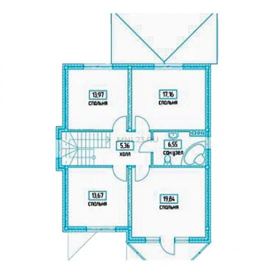 Планировка: Дом 165 м² в Краснодаре в КП Вилланова, этаж 2