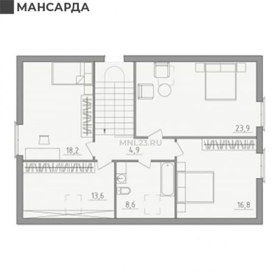 Планировка: Дом 191.5 м² в Краснодаре в КП Николино Парк, этаж 2