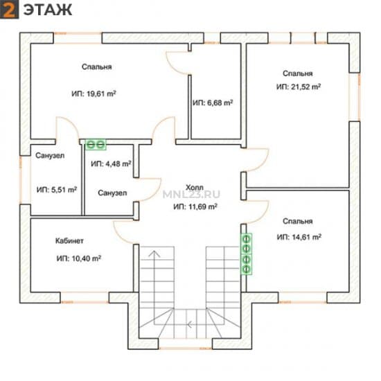 Планировка: Дом 191 м² в Краснодаре в КП Виктория, этаж 2