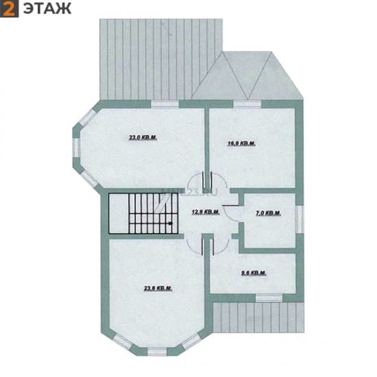 Планировка: Дом 200 м² в Краснодаре в КП Адмиралтейский, этаж 2