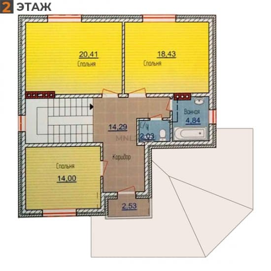 Планировка: Дом 230 м² в Краснодаре в КП Виктория, этаж 2