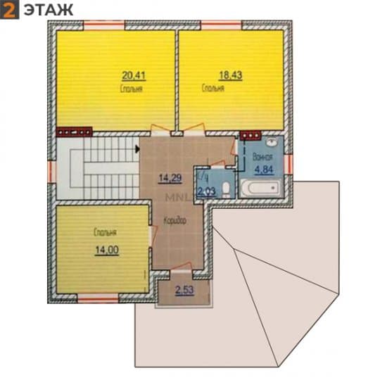 Планировка: Дом 230 м² в Краснодаре в КП Виктория Престиж, этаж 2