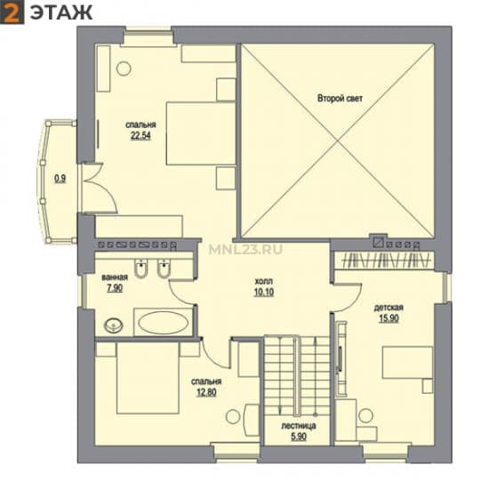 Планировка: Дом 321.46 м² в Краснодаре в КП Немецкая Деревня, этаж 2