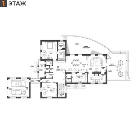 Планировка: Дом 787.77 м² в Краснодаре в КП Немецкая Деревня, этаж 1