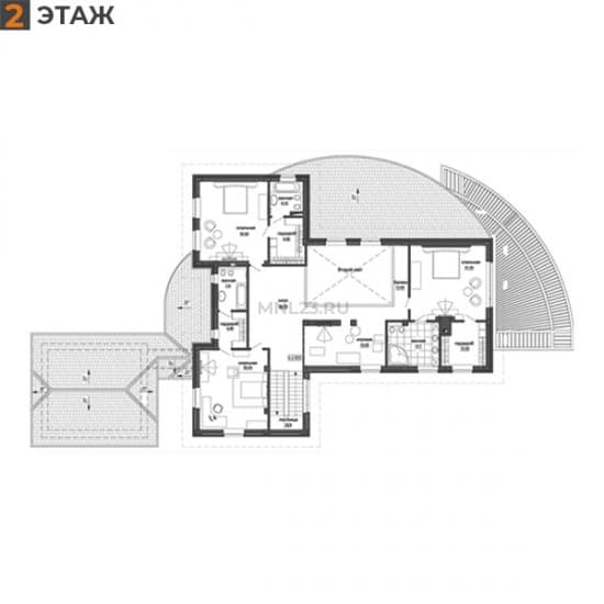 Планировка: Дом 787.77 м² в Краснодаре в КП Немецкая Деревня, этаж 2