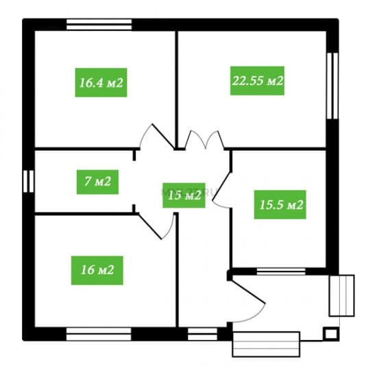 Планировка: Дом 92.4 м² в Краснодаре в КП Альпийская Деревня