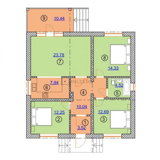 Планировка: Дом 95 м² в Краснодаре в КП Виктория