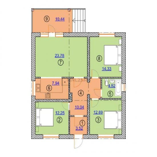 Планировка: Дом 95 м² в Краснодаре в КП Виктория Престиж