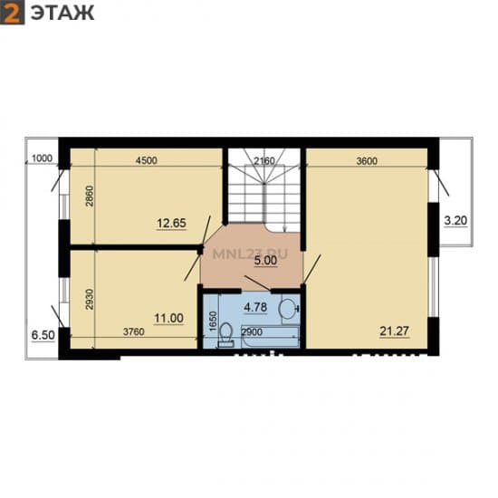 Планировка: Дуплекс 119 м² в Краснодаре в КП Малиновка, этаж 2
