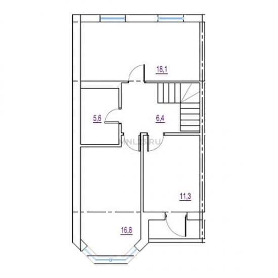 Планировка: Дуплекс 120 м² в Краснодаре в КП Вилла Роз, этаж 2