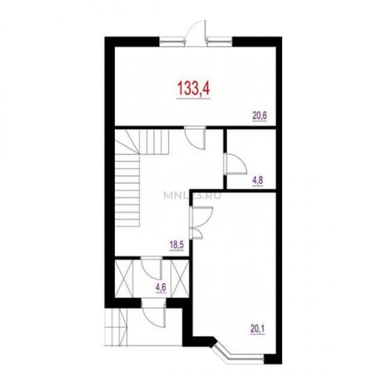 Планировка: Дуплекс 133 м² в Краснодаре в КП Вилла Роз, этаж 1