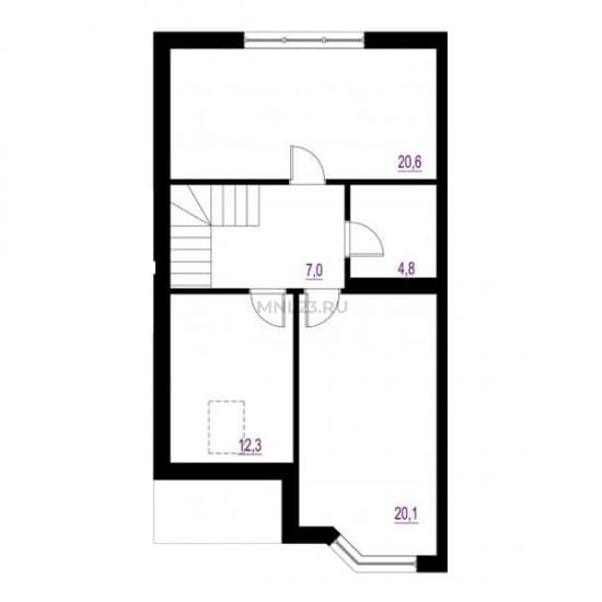 Планировка: Дуплекс 133 м² в Краснодаре в КП Вилла Роз, этаж 2