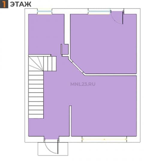 Планировка: Танхаус 110 м² в Краснодаре в КП Вилла Роз, этаж 1