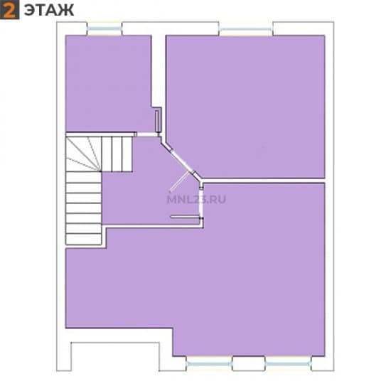 Планировка: Танхаус 110 м² в Краснодаре в КП Вилла Роз, этаж 2