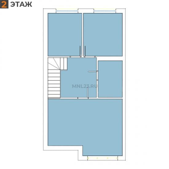 Планировка: Танхаус 120 м² в Краснодаре в КП Вилла Роз, этаж 2