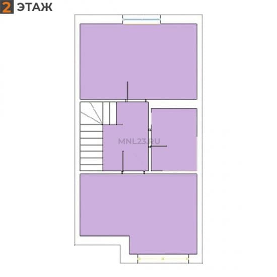 Планировка: Танхаус 90 м² в Краснодаре в КП Вилла Роз, этаж 2