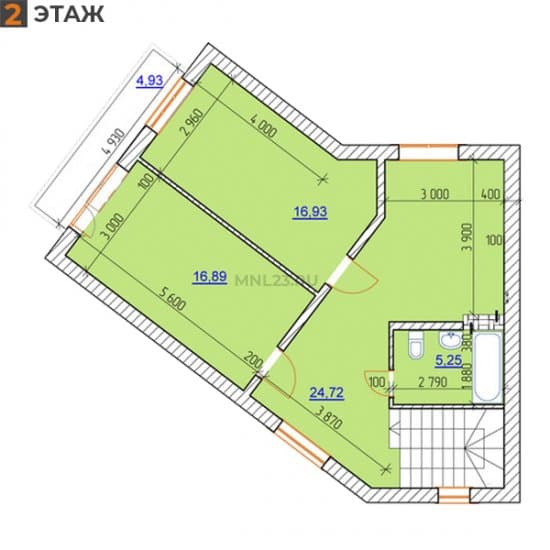 Планировка: Таунхаус 132 м² в Краснодаре в КП Радужный, этаж 2