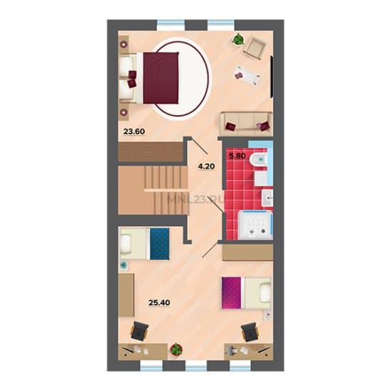 Планировка: Таунхаус 160 м² в Краснодаре в КП Красный, этаж 2