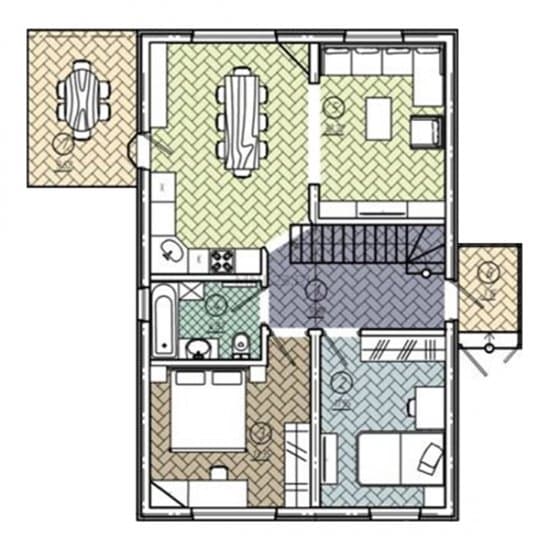 Планировка: Дом 130 м² в Краснодаре в КП Березовый, этаж 1