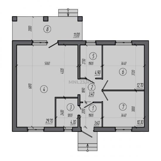 Планировка: Дом 79.8 м² в Краснодаре в КП Домино