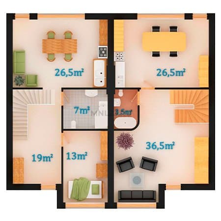 Планировка: Дом 268 м² в Краснодаре в КП Венский бульвар, этаж 2