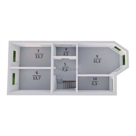 Планировка: Дом 138 м² в Краснодаре в КП Южный парк, этаж 2