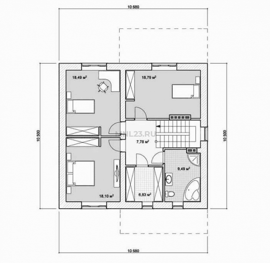 Планировка: Дом 163 м² в Краснодаре в КП Знаменский, этаж 2