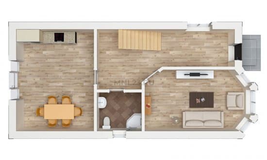 Планировка: Дом 120 м² в Краснодаре в КП Сахарова, этаж 1
