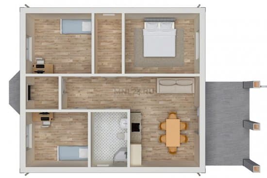 Планировка: Дом 150 м² в Краснодаре в КП Сахарова, этаж 1