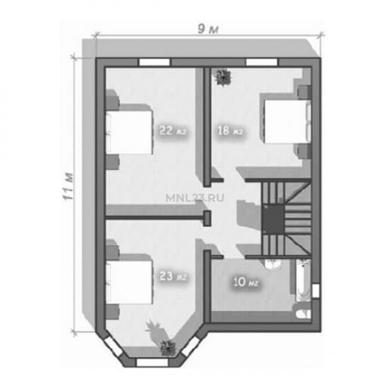 Планировка: Дом 158 м² в Краснодаре в КП Лидер, этаж 2