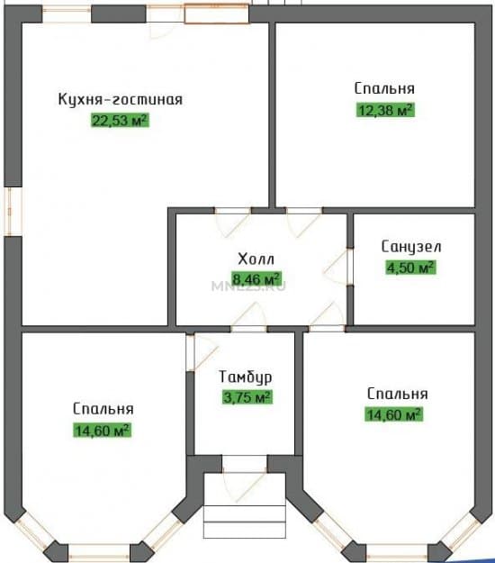 Планировка: Дом 84 (1) м² в Краснодаре в КП Набережная