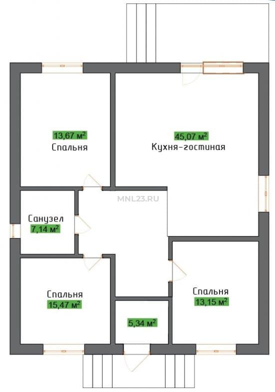 Планировка: Дом 100 м² в Краснодаре в КП Набережная
