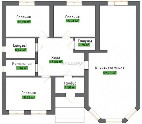 Планировка: Дом 135 м² в Краснодаре в КП Набережная