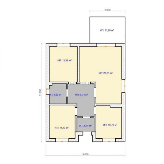 Планировка: Дом 90 м² в Краснодаре в КП Зеленая роща