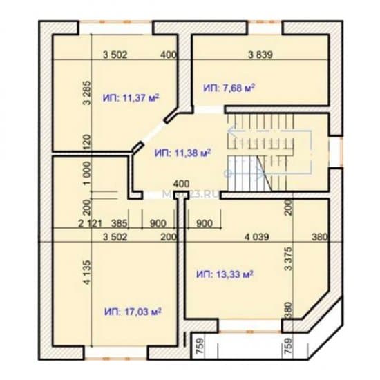 Планировка: Дом 120 м² в Краснодаре в КП Зеленая роща, этаж 2