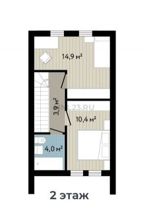 Планировка: Дом 71.9 м² в Краснодаре в КП Близкий, этаж 2