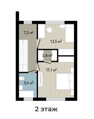 Планировка: Дом 97 м² в Краснодаре в КП Близкий, этаж 2