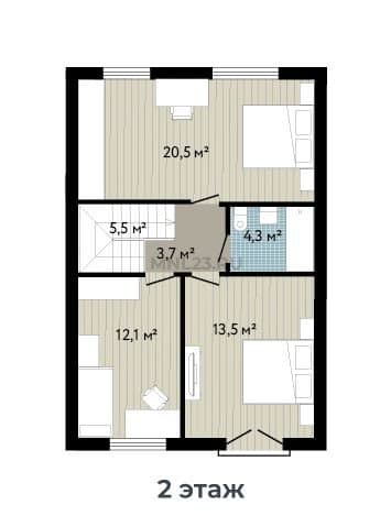 Планировка: Дом 114.5 м² в Краснодаре в КП Близкий, этаж 2