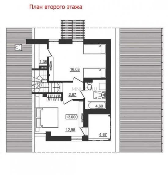 Планировка: Дом 88.25 м² в Краснодаре в КП Немецкая деревня, этаж 2