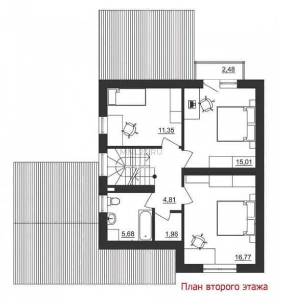 Планировка: Дом 121.81 м² в Краснодаре в КП Немецкая деревня, этаж 2