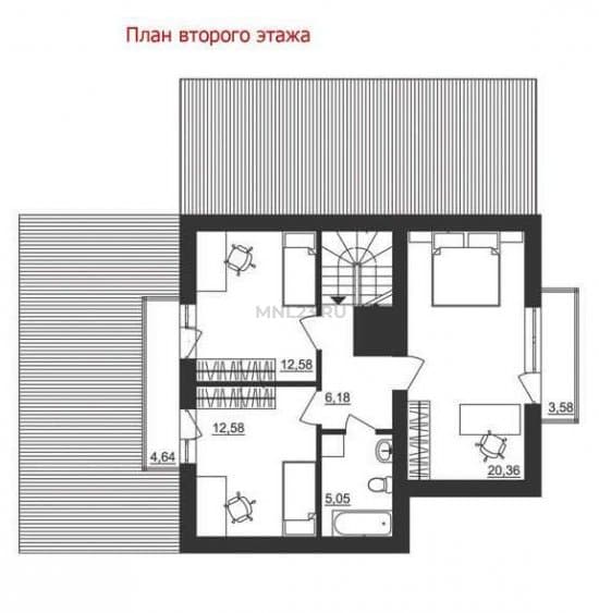 Планировка: Дом 125.66 м² в Краснодаре в КП Немецкая деревня, этаж 2