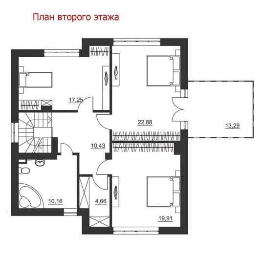 Планировка: Дом 184.06 м² в Краснодаре в КП Немецкая деревня, этаж 2