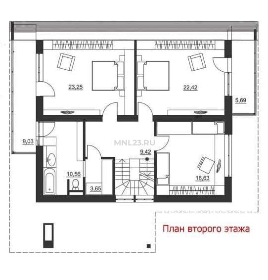 Планировка: Дом 191.30 м² в Краснодаре в КП Немецкая деревня, этаж 2