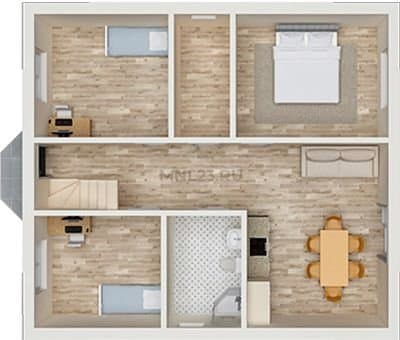 Планировка: Дом 120 м² (1) в Краснодаре в КП На Командорской, этаж 1