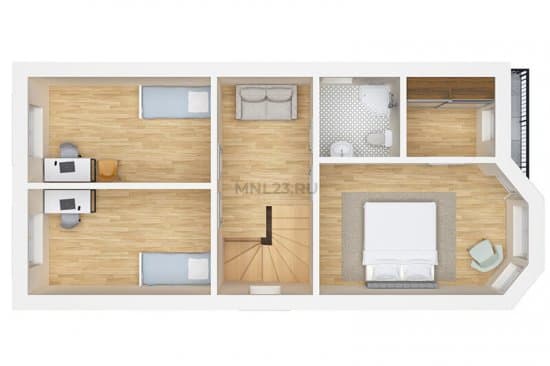 Планировка: Дом 120 м² в Краснодаре в КП На Командорской, этаж 2