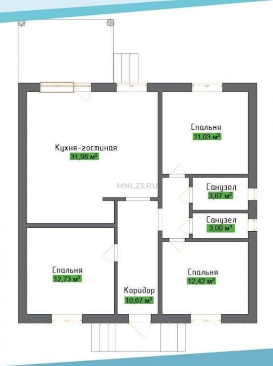 Планировка: Дом 90 м² в Краснодаре в КП Приморский