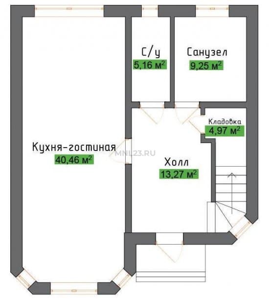 Планировка: Дом 144 м² в Краснодаре в КП Приморский, этаж 1