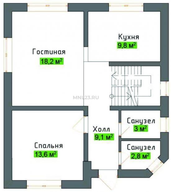 Планировка: Дом 118 м² в Краснодаре в КП Знаменский, этаж 1