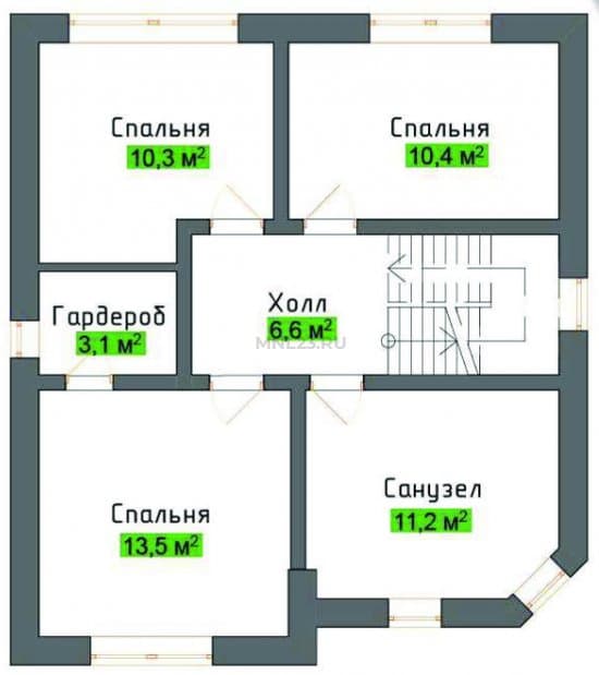 Планировка: Дом 118 м² в Краснодаре в КП Знаменский, этаж 2
