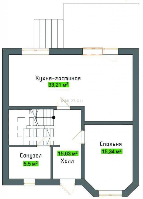 Планировка: Дом 140 м² в Краснодаре в КП Знаменский, этаж 1